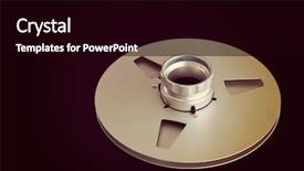  Presentation with professional sound recording - Presentation theme with tape for professional sound recording background and a  colored foreground