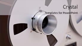  Presentation with professional sound recording - Slide deck consisting of tape for professional sound recording background and a  colored foreground