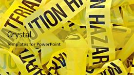  Presentation with hazardous - Slides enhanced with tape marked cautious hazardous material background and a yellow colored foreground
