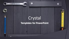  Presentation with tape measure - Presentation design featuring tape-measure-and-tooll background and a dark gray colored foreground