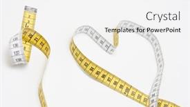  Presentation with tape measure - Presentation design with tape measure creating a heart background and a white colored foreground