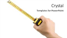  Presentation with barricade tape red and white - PPT layouts enhanced with tape measure isolated on white background and a white colored foreground