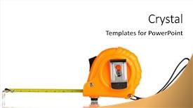  Presentation with tape measure - PPT theme featuring tape measure isolated on white background and a white colored foreground