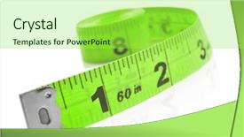  Presentation with tape measure - Audience pleasing slides consisting of white background with space backdrop and a yellow colored foreground