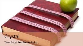  Presentation with tape measure - Cool new presentation theme with tape measure wrapped around book backdrop and a coral colored foreground