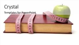  Presentation with tape measure - Theme with tape measure wrapped around book background and a  colored foreground