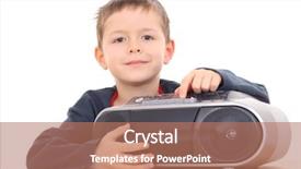  Presentation with old music - Audience pleasing slides consisting of tape recorder - cute 6 years old boy backdrop and a  colored foreground