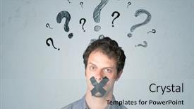  Presentation with mouth - Amazing slides having taped mouth and question backdrop and a light gray colored foreground