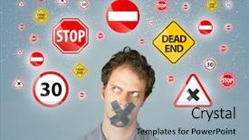  Presentation with traffic - Presentation theme enhanced with taped mouth and traffic signal background and a  colored foreground