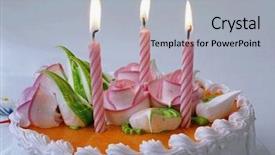  Presentation with birthday cake - Presentation theme having tapered - birthday cake background and a  colored foreground