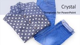  Presentation with peas - PPT theme with tapered - blue jeans with shirt background and a teal colored foreground