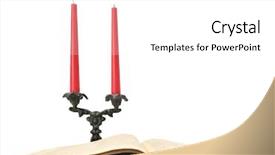  Presentation with white candles - PPT theme featuring tapered - book and candles isolated background and a white colored foreground
