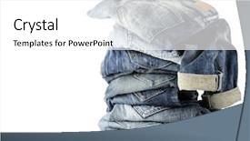  Presentation with jeans - Audience pleasing PPT theme consisting of tapered - jeans collection close up isolated backdrop and a white colored foreground