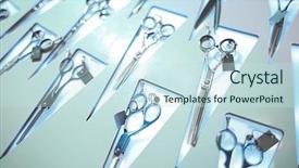  Presentation with barber - Amazing theme having tapered - professional barber scissors in cosmetic backdrop and a  colored foreground