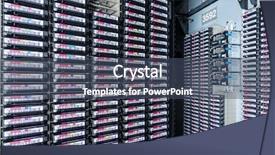  Presentation with storage device - Cool new theme with taping device - storage tapes in internet data backdrop and a ocean colored foreground