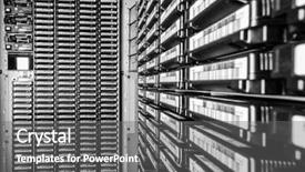  Presentation with storage device - Colorful presentation design enhanced with taping device - storage tapes in internet data backdrop and a gray colored foreground