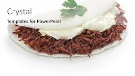  Presentation with tapioca - Cool new PPT layouts with tapioca-crepe-carne-seca-brazillian backdrop and a white colored foreground
