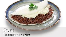  Presentation with tapioca - Beautiful PPT layouts featuring tapioca-crepe-carne-seca-brazillian backdrop and a light gray colored foreground
