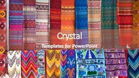  Presentation with colorful fabric - Audience pleasing PPT theme consisting of tapistry - traditional colorful fabric backdrop and a coral colored foreground