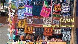  Presentation with guatemala - Audience pleasing slide deck consisting of tapistry - traditional colorful handmade bag backdrop and a tawny brown colored foreground