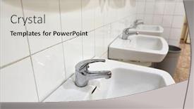  Presentation with public - Slide set with taps-in-a-public-restroom background and a light gray colored foreground