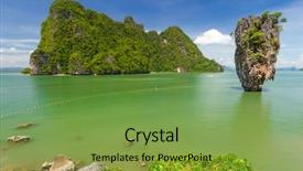  Presentation with james bond - Amazing presentation design having tapu rock on james bond backdrop and a seafoam green colored foreground