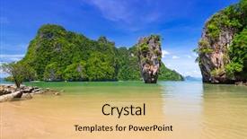  Presentation with james bond - Slide set having tapu rock on james bond background and a lemonade colored foreground