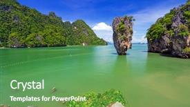  Presentation with james bond - Audience pleasing presentation design consisting of tapu rock on james bond backdrop and a seafoam green colored foreground