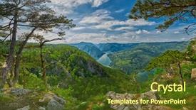  Presentation with national - Theme enhanced with tara national park of serbia background and a tawny brown colored foreground