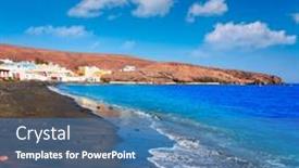  Presentation with beach - Amazing presentation having taralejo-beach-fuerteventura-at-canary backdrop and a teal colored foreground