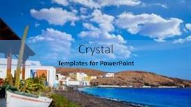  Presentation with beach - Presentation theme consisting of taralejo-beach-fuerteventura-at-canary background and a light blue colored foreground