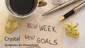  Presentation with civil society concept - PPT theme with weekly target - it's monday concept background and a coral colored foreground