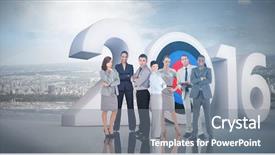  Presentation with win win in business - Presentation theme enhanced with target 2016 - business people against room background and a gray colored foreground