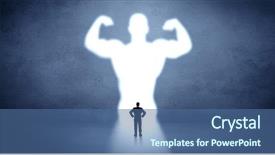  Presentation with standing strong - Colorful PPT layouts enhanced with target animation - businessman standing and dreaming backdrop and a  colored foreground