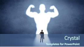 Presentation with standing strong - Beautiful presentation design featuring target animation - businessman standing and dreaming backdrop and a  colored foreground