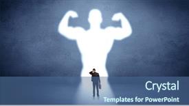  Presentation with standing strong - Beautiful slide set featuring target animation - businessman standing and dreaming backdrop and a ocean colored foreground