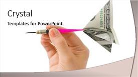  Presentation with waiter hand in white glove - Beautiful theme featuring target arrows - hand and money darts isolated backdrop and a white colored foreground