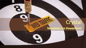  Presentation with web - Beautiful PPT theme featuring target audience - web traffic backdrop and a tawny brown colored foreground