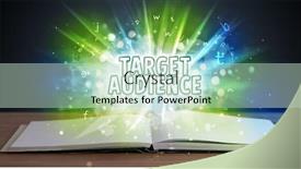  Presentation with audience - Amazing presentation theme having target-audience-inscription-coming-out backdrop and a soft green colored foreground