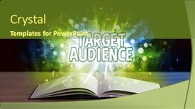  Presentation with audience - Audience pleasing slides consisting of target-audience-inscription-coming-out backdrop and a tawny brown colored foreground