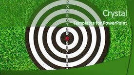  Presentation with dartboard - Presentation design with target board - dartboard on green grass background and a forest green colored foreground