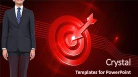  Presentation with corporation - Presentation theme consisting of target corporation - composite image of happy businessman background and a wine colored foreground
