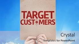  Presentation with customers - PPT layouts featuring target customers card with beautiful background and a lemonade colored foreground