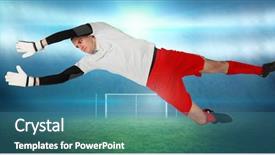  Presentation with flash - Presentation theme featuring target flash - digital composite of soccer goalkeeper background and a teal colored foreground