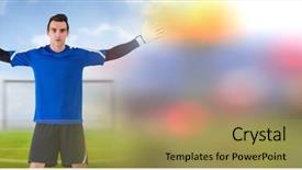  Presentation with digital transformation of industry - Colorful slide deck enhanced with target flash - digital composite of soccer goalkeeper backdrop and a yellow colored foreground
