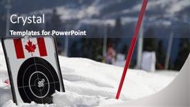  Presentation with canadian flag - Cool new slide deck with target for biathlon on the snow witn canadian flag backdrop and a ocean colored foreground