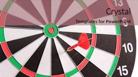  Presentation with target - Slide set having target for darts on white background and a coral colored foreground