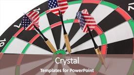  Presentation with american flag - Slide set enhanced with target for darts whit american background and a violet colored foreground