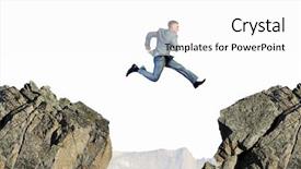  Presentation with gap - PPT theme with target free - image of young businessman jumping background and a white colored foreground