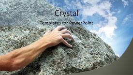  Presentation with rock climber - Theme having target free - rock climber element of design background and a light blue colored foreground